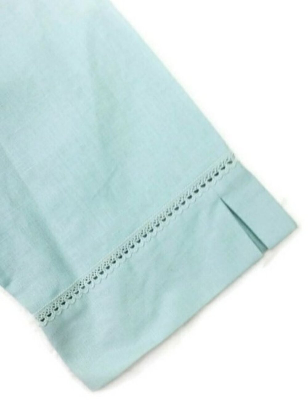 Vintage Villager Light Blue 3/4 Sleeve Button Up Linen Blend Blouse Womens 14 - Picture 6 of 13